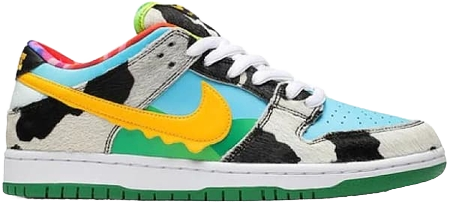 La Nike SB Dunk Low x Ben & Jerry’s « Chunky Dunky » avec son flow et son design uniqueelle se démarque de toute les autres sneakers sur le marché avec une collaboration totalement folle qui l'a rend très rare sur le marché. Avec ses couleurs multiples qui correspond aux couleurs de la marque Ben & Jerry’s.