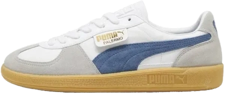 Puma Palermo 'Blue Star/White' – Un classique du streetwear revisité avec une touche vintage. Son suède bleu éclatant contrasté par des détails blancs épurés et une semelle gomme emblématique en font une sneaker à la fois rétro et moderne.